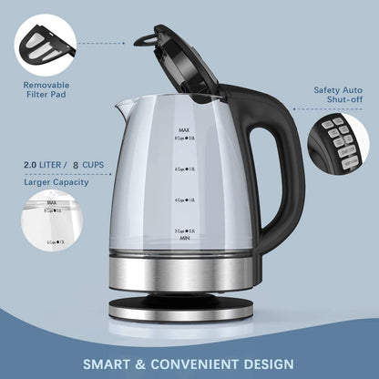 2L Glass Electric Kettle with Temperature Control